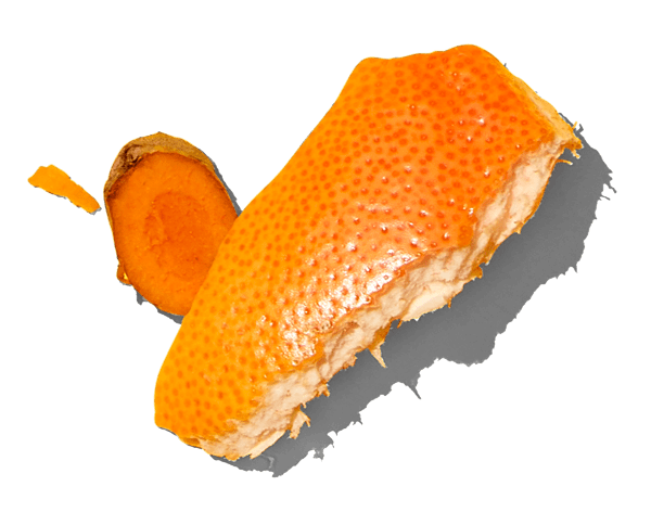 Kurkumawurzel und Grapefruitschale